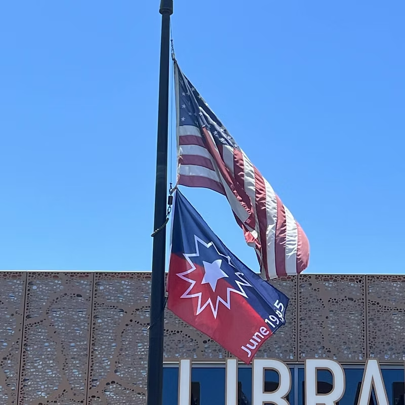 Juneteenth flag raising ceremony flag display